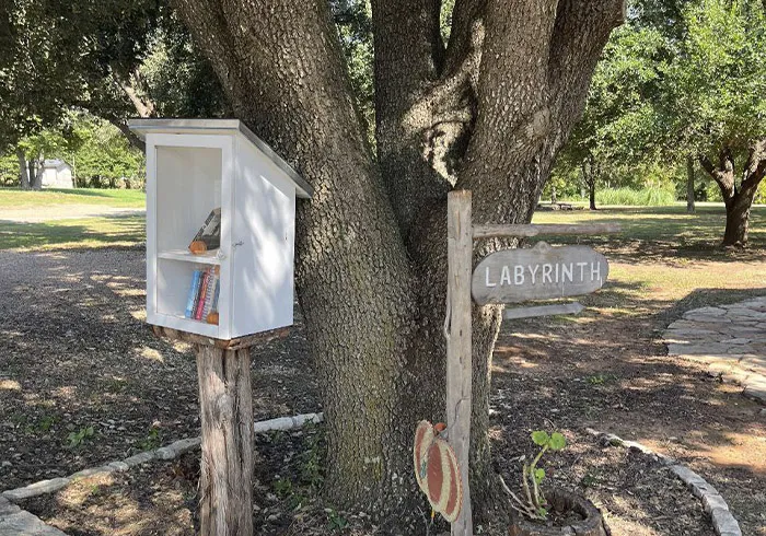 Lavender house on Texas Rainbow Brazos river